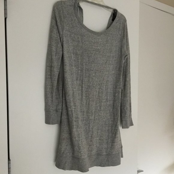 Myla Draped Open-Back Sweater Dress, Gray BCBG - Picture 7 of 8